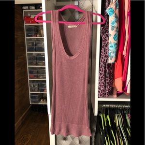 Mauve tank with knitted look